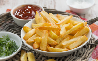 French fries basket ketchup sauce - chippy free wallpaper