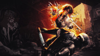 Woman holding gun knife dark - a gun and a knife free wallpaper