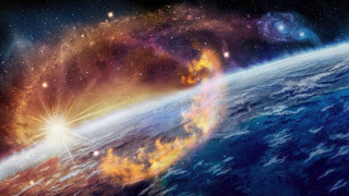 Large star space bright background - a bright star in the background free wallpaper