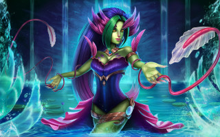 Purple dress mermaid dragon tail - her arm free wallpaper