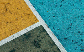 Blue yellow black floor white - a black line free wallpaper