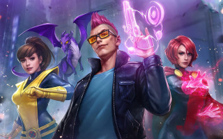 Neon sign group magic heroes - a neon sign free wallpaper