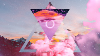Triangle pink abstract sky mountains - cloud and mountains free wallpaper