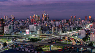 Tokyo night cityscape bridge ferris 2 - the road free wallpaper
