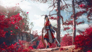 Woman red black forest cosplay - cosplay free wallpaper