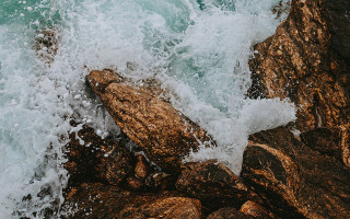 Rock water forest ocean microscopic - a large amount of water free wallpaper