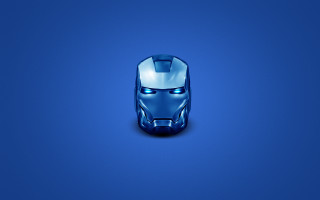 Blue ironman helmet shadow robot - beeple free wallpaper