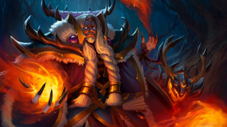 Demon horns fireball flaming sword - a fire ball free wallpaper