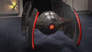 Futuristic object red light black - blender free wallpaper