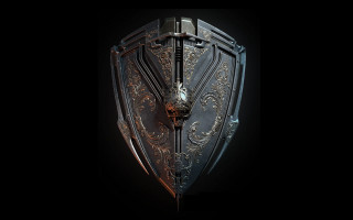 Metal shield clock dark armor - side in the dark free wallpaper