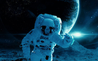 Moon astronaut space shuttle planet - free space wallpaper