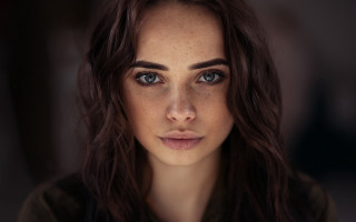 Elina karimova freckled hair blue 2 - free portrait wallpaper