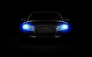 Car blue headlight dark black - a white outline free wallpaper