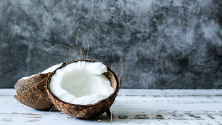 Half eaten coconut wooden table - florianne becker free wallpaper