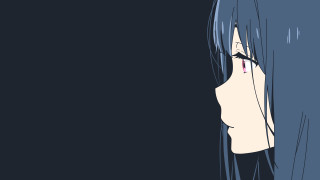 Woman long hair red eyeliner - the distance free wallpaper