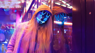 Woman neon mask cyberpunk futurism - futurism free wallpaper
