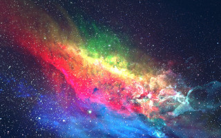 Colorful star cluster rainbow star - space free wallpaper