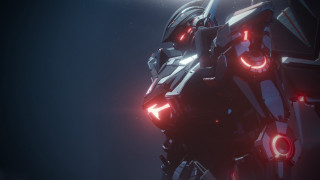 Futuristic robot red eyes glowing - unreal engine 5 free wallpaper