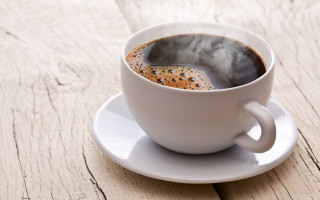 Coffee steam saucer spoon wooden - steam free wallpaper