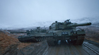 Tanks snow road grass bushes - david young cameron free wallpaper
