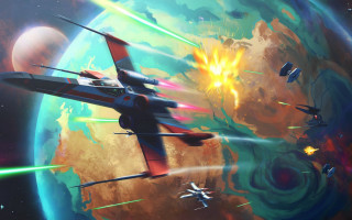 Space station rocket battle star - christopher balaskas free wallpaper