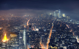 City night lights buildings background 11 - night free wallpaper