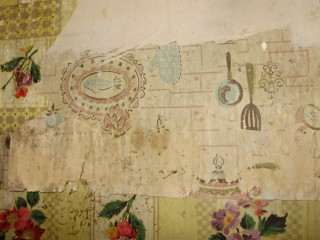Flowers wall painting utensil spoon - a wall free wallpaper