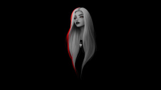 Gothic woman blackdress redtrims redeyes - charlie bowater free wallpaper