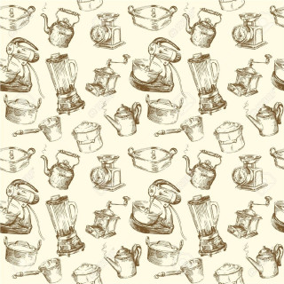 Kitchen utensils pots teacup teapot - blender free wallpaper