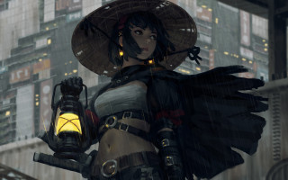 Woman hat lantern city night - a woman in a hat holding free wallpaper