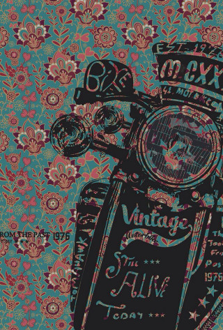 Motorcycle floral background vintage advertisement - floral free wallpaper