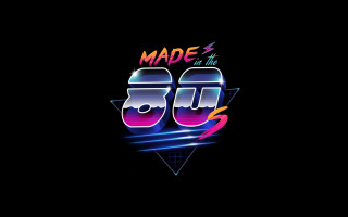Neon 80s logo synthwave typographic - an album cover free wallpaper
