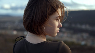 Woman black shirt sky hill - barbizon school free wallpaper