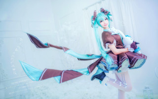 Blue hair cosplay hologram artist - stuffed free wallpaper