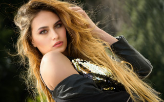 Woman long hair black jacket 5 - the wind free wallpaper for desktop