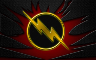 Flash logo black background yellow - a flash logo free wallpaper