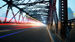 Long exposure bridge cityscape starry - constructivism free wallpaper