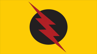Yellow red poster lightning bauhaus - a black circle free wallpaper
