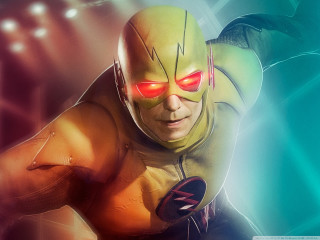 Man yellow costume red eyes 5 - a green mask free wallpaper