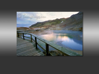 Wooden bridge water mountains range - near free wallpaper for desktop