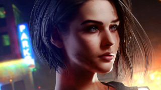 Woman gun city night neon - ultra realistic digital art free wallpaper