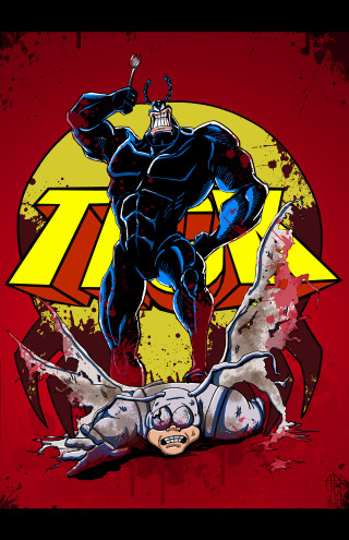Man laying bat back superman - a painting of a man free wallpaper