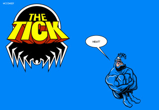 Man blue suit cartoon character - his mouth free wallpaper