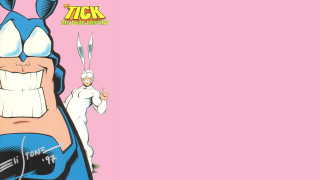 Bunny character man knife pink - underground comix free wallpaper