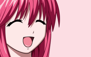 Pink haired girl anime smile - a face free wallpaper