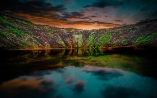 Mountain lake starry night mystical - a mountain range free wallpaper