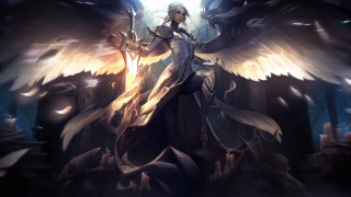 Angelic woman dark room light - epsylon point free wallpaper