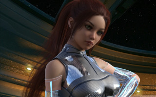Futuristic woman light saber starry - a light saber free wallpaper
