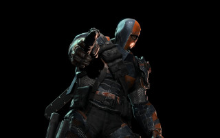 Man black suit gun helmet - a black suit holding free wallpaper