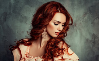 Red haired woman portrait raphaelitism - preraphaelitism free wallpaper